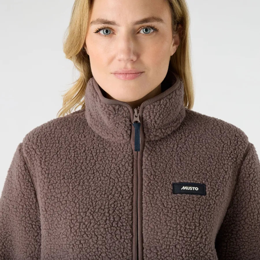 Musto Womens Cove Deep Pile Fleece Jacket - Plum Truffle