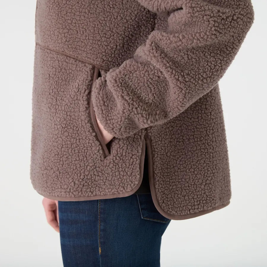 Musto Womens Cove Deep Pile Fleece Jacket - Plum Truffle