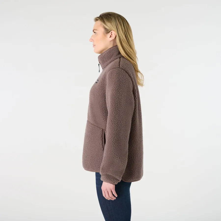 Musto Womens Cove Deep Pile Fleece Jacket - Plum Truffle