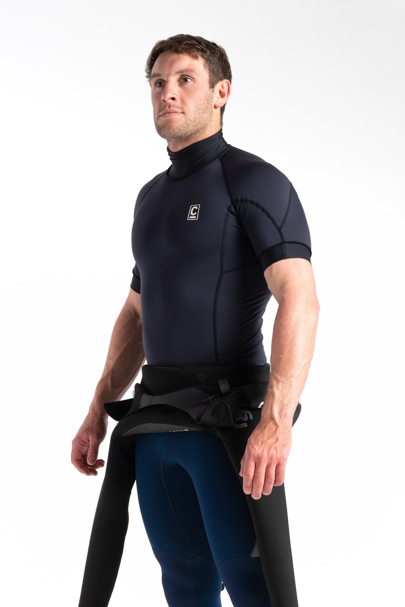 C-Skins Thermal Skins Mens Short Sleeve Vest - Black