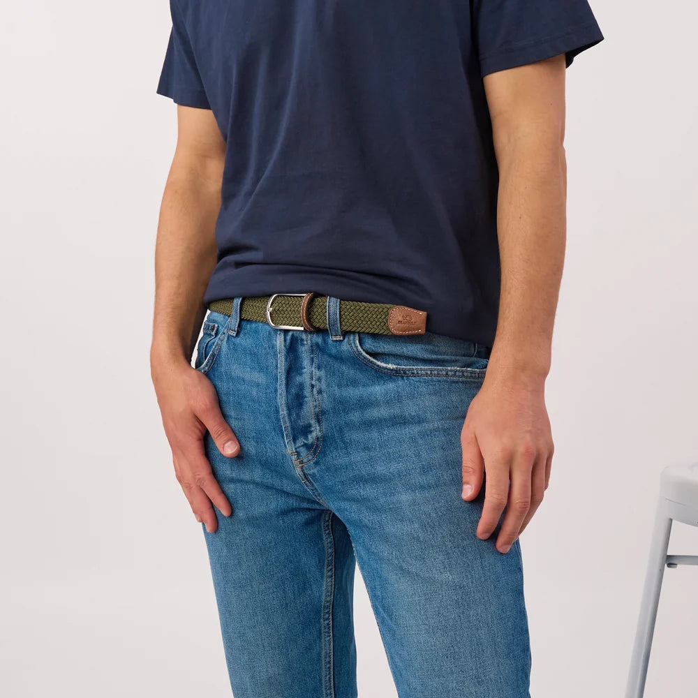 Billy Belt Woven Belt - Green Army