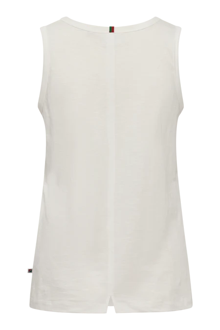 Red Green Christabel Vest - White