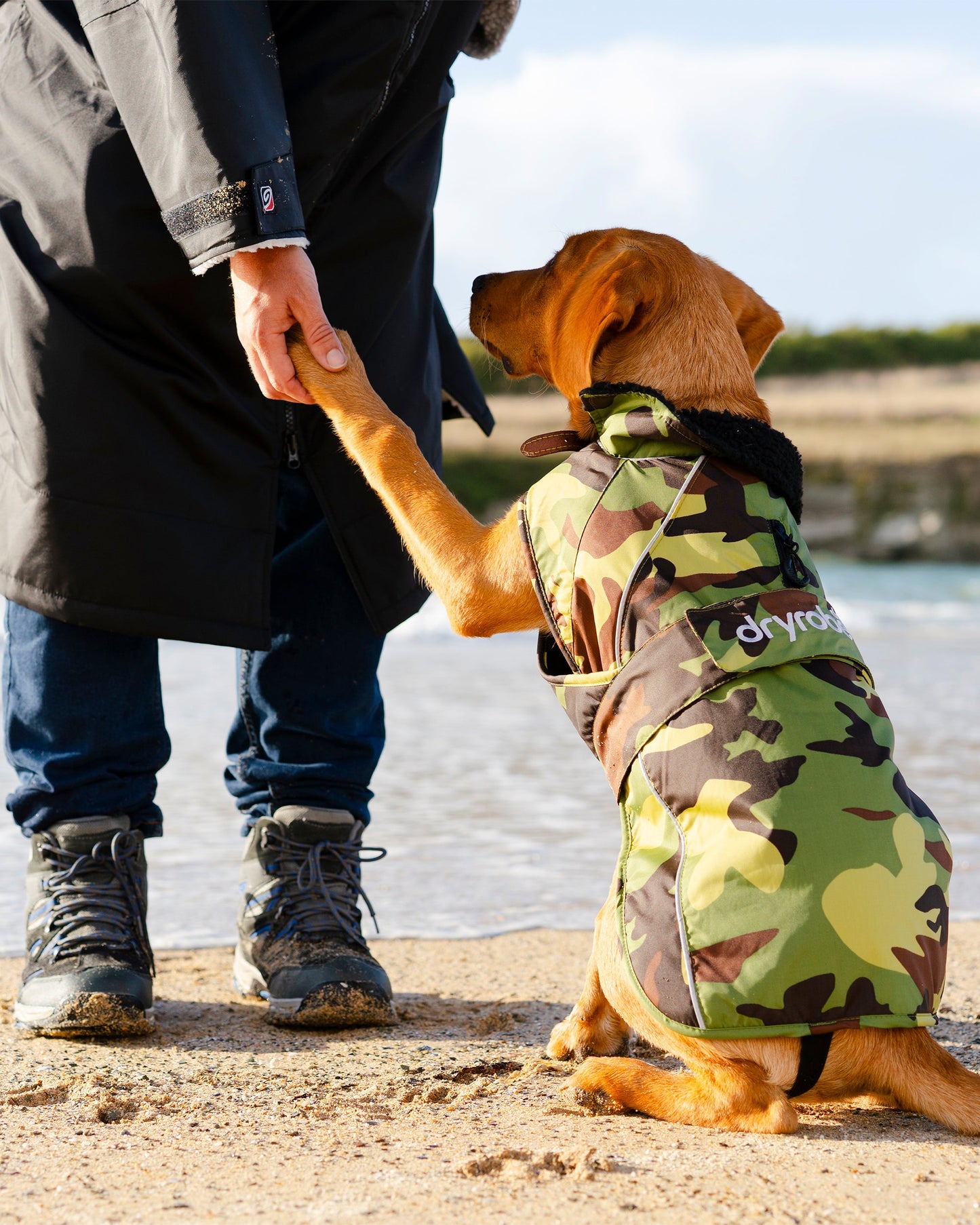 Dryrobe Dog - Green Camouflage/Black