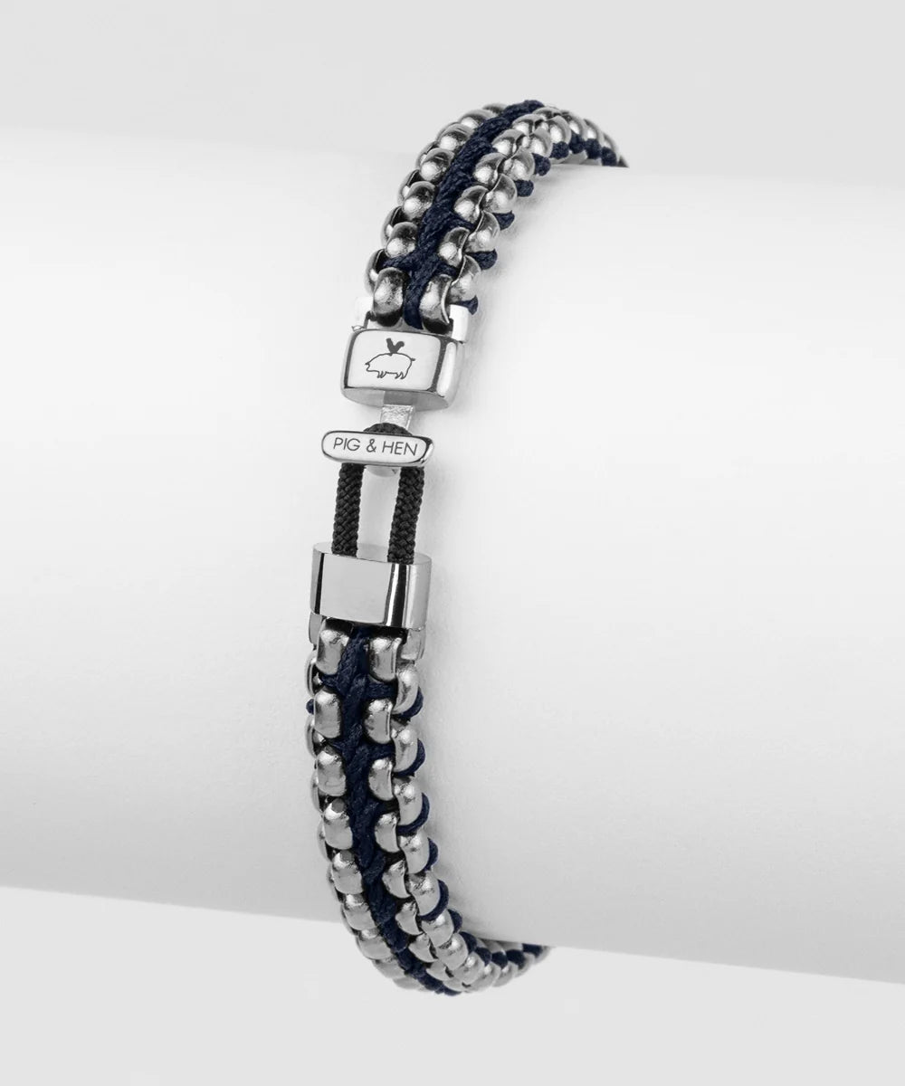 Pig & Hen Catena Venetian 7mm - Navy/Silver