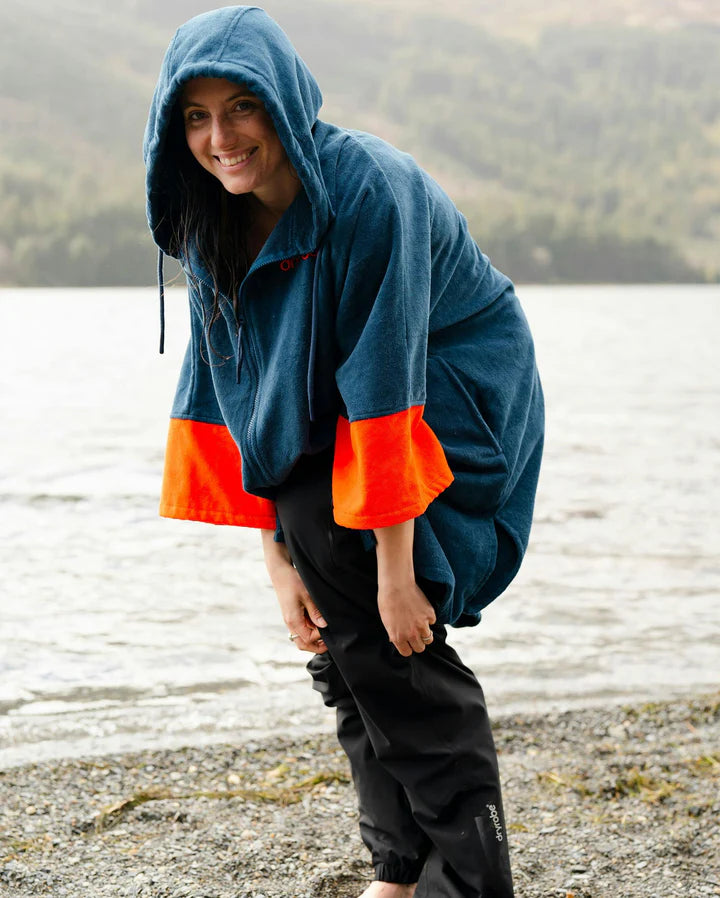 Dryrobe Full-Zip Organic Towel Robe - Deep Sea Blue