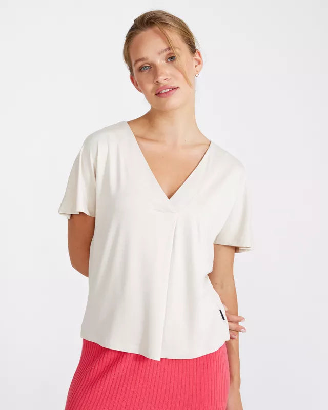 Holebrook Asta V-neck Top - Sand