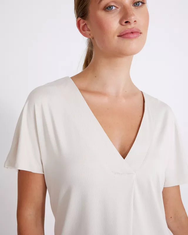 Holebrook Asta V-neck Top - Sand