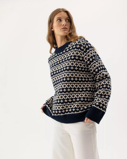 Holebrook Augusta Crew Windproof - Navy/Oyster