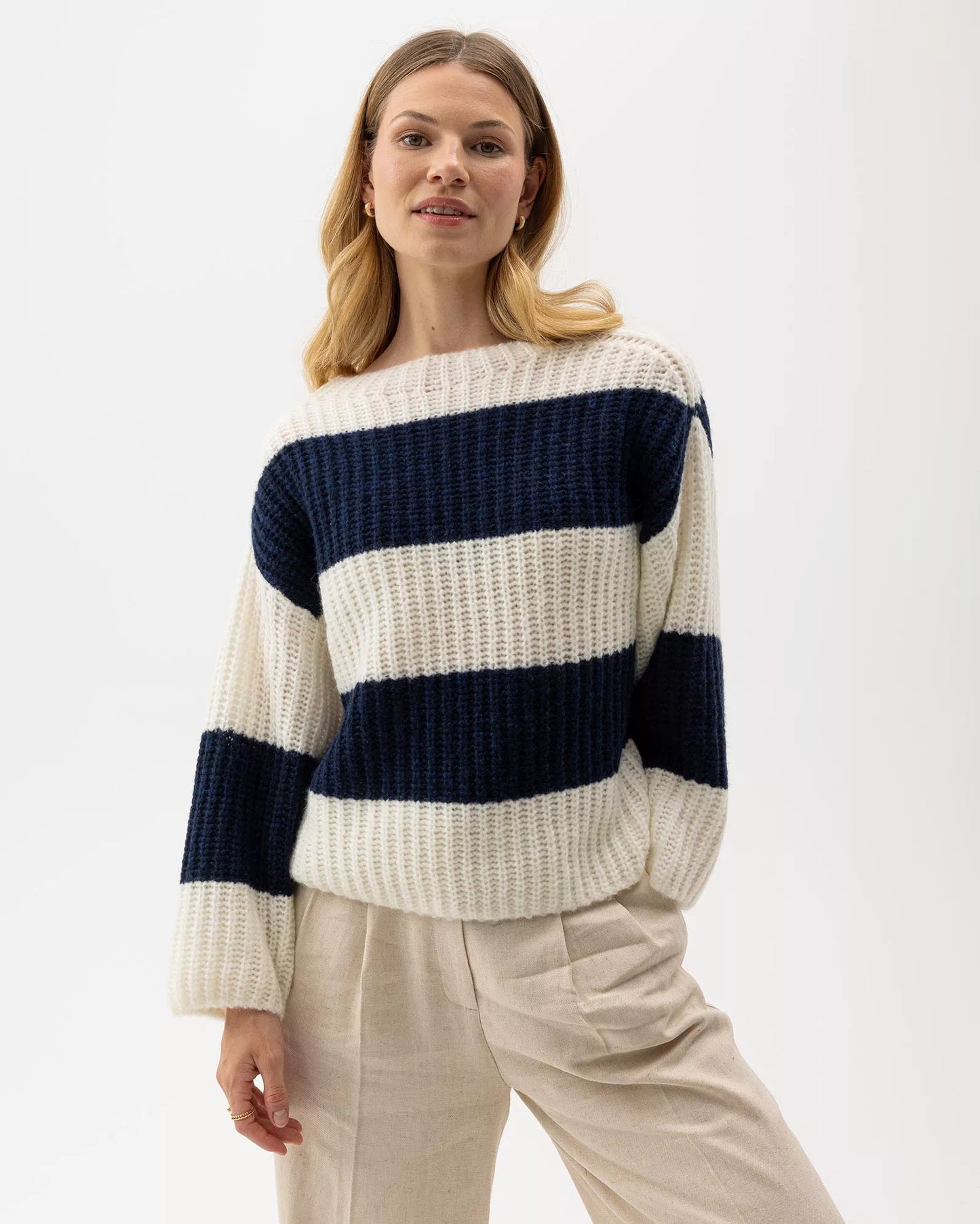 Holebrook Cajsa Sweater - Off White/Navy