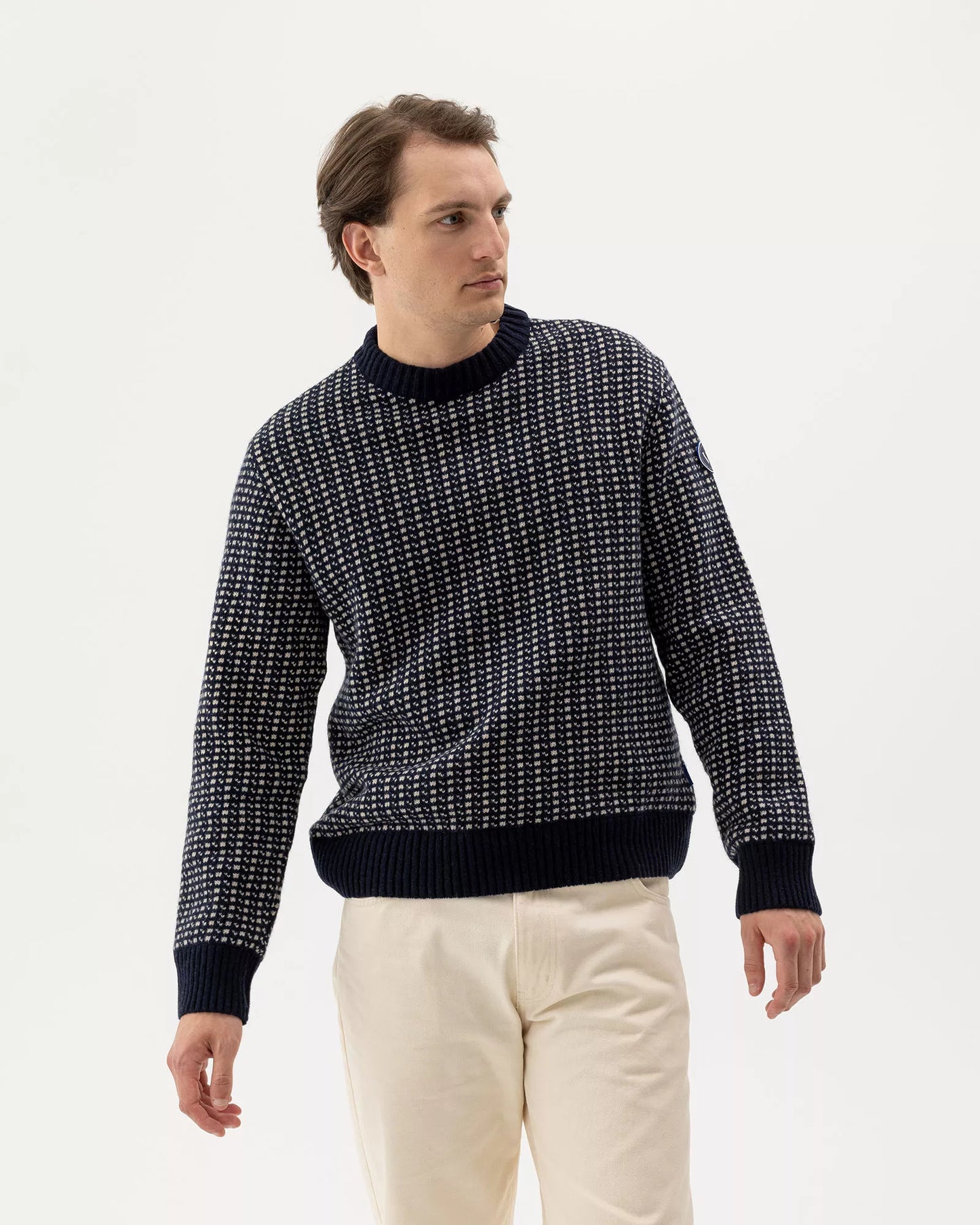 Holebrook Hilmer Crew Windproof - Navy/Sand