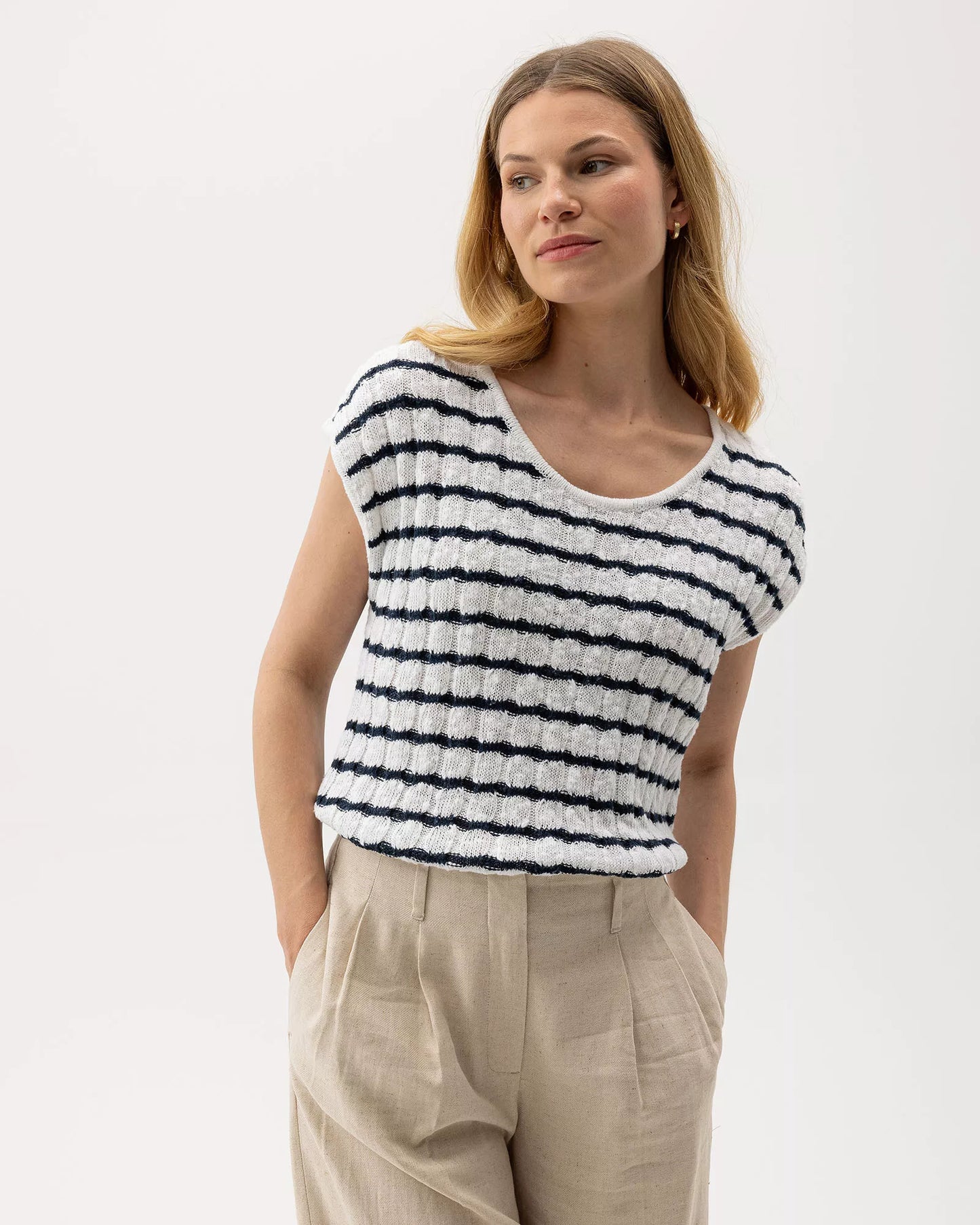 Holebrook Juni Capsleeve - White/Navy