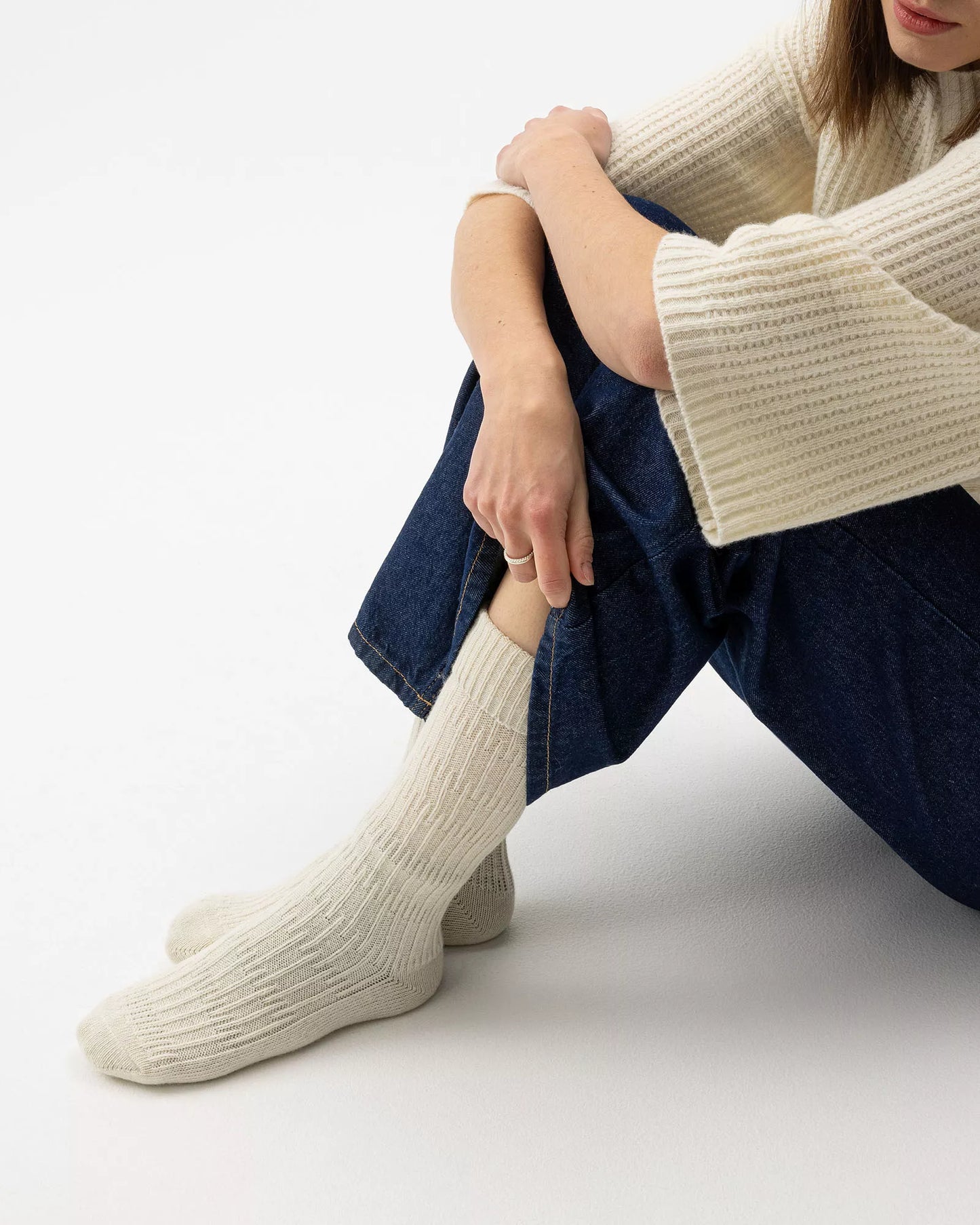 Holebrook Sjovik Socks - Off White Melange