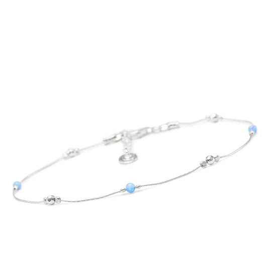 Harbour Silver Opalite Beaded Anklet