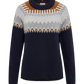 Red Green Jade Knit - Dark Navy Pattern