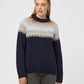 Red Green Jade Knit - Dark Navy Pattern