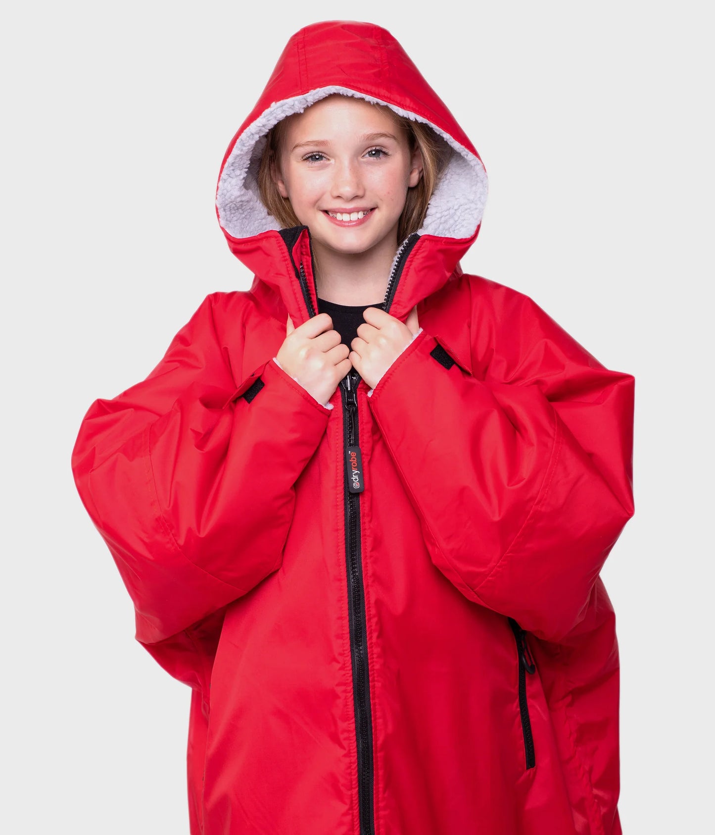 Dryrobe Advance Kids Long Sleeve - Red/Grey