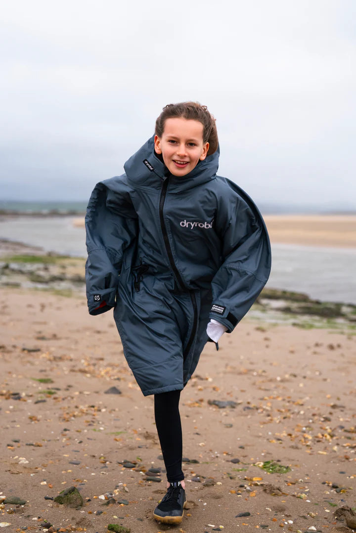Dryrobe Advance Kids Changing Robe - Dark Grey/Orange