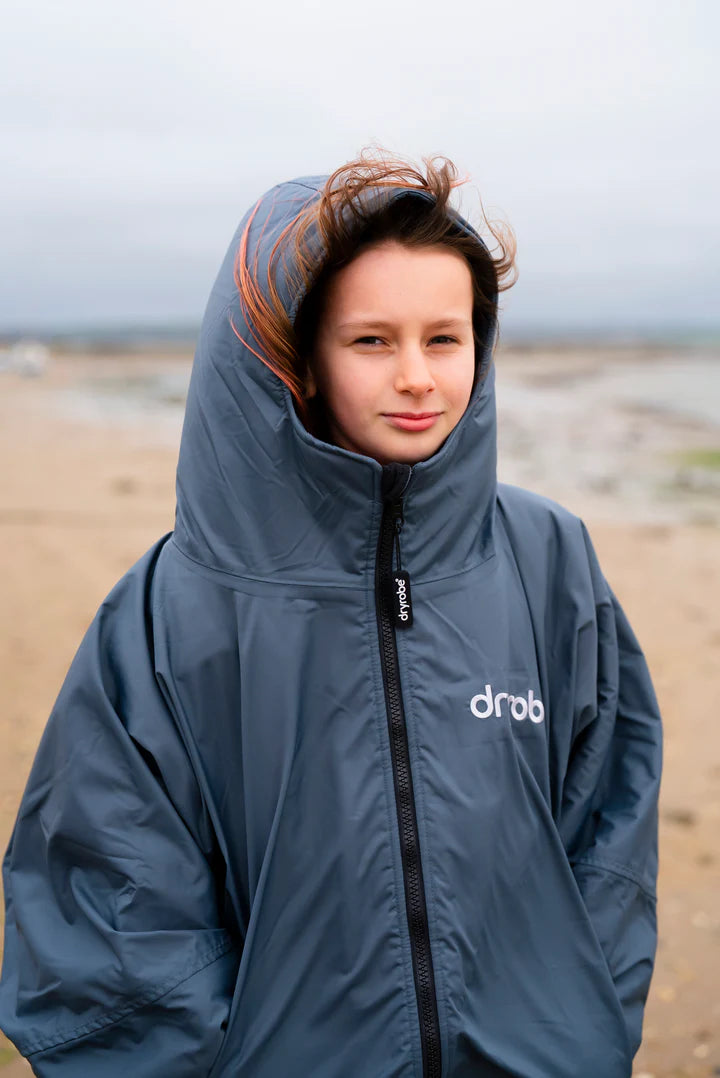 Dryrobe Advance Kids Changing Robe - Dark Grey/Orange