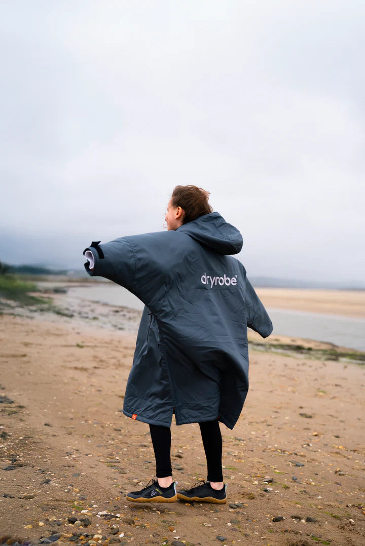 Dryrobe Advance Kids Changing Robe - Dark Grey/Orange