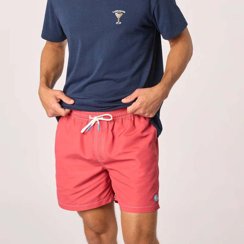 Billy Belt 100% Recycled Swim Shorts - Coral Vibe