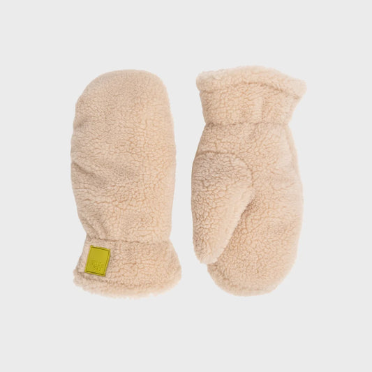 Billy Belt Sherpa Fleece Mittens - Natural