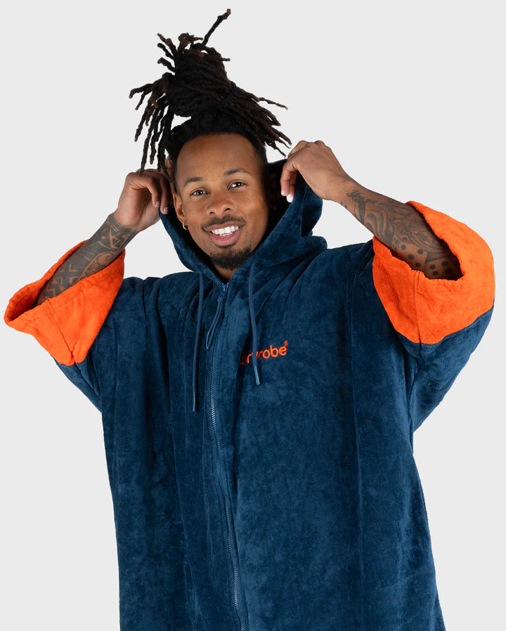 Dryrobe Full-Zip Organic Towel Robe - Deep Sea Blue
