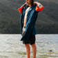 Dryrobe Full-Zip Organic Towel Robe - Deep Sea Blue