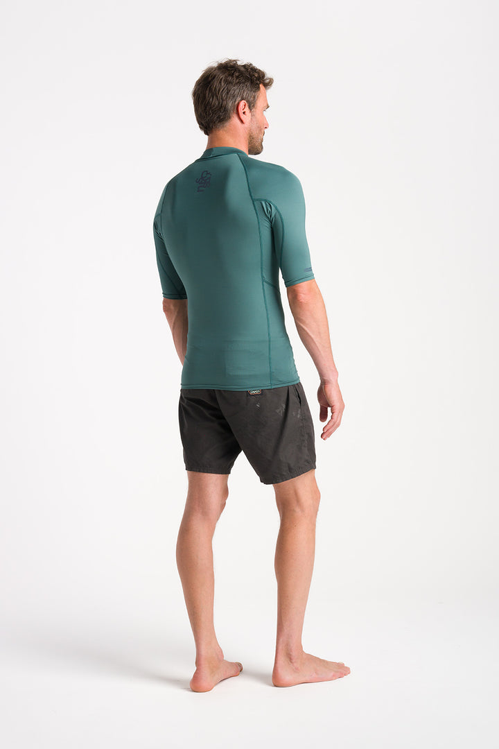 C-Skins NuWave UV Basics Mens Short Sleeve Vest - Dark Sage