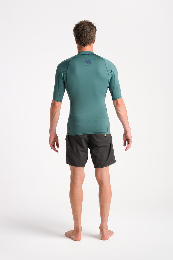 C-Skins NuWave UV Basics Mens Short Sleeve Vest - Dark Sage