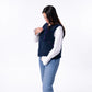 Billy Belt Women's Sleeveless Sherpa Jacket with Zip - Navy