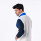 Billy Belt Unisex Sleeveless Sherpa Jacket - Ivory/Blue