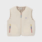 Billy Belt Womens Sleeveless Sherpa Gilet with Zip - Ivory