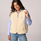 Billy Belt Womens Sleeveless Sherpa Gilet with Zip - Ivory