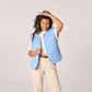 Billy Belt Womens Sleeveless Sherpa Gilet with Zip - Blue