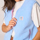 Billy Belt Womens Sleeveless Sherpa Gilet with Zip - Blue