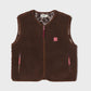 Billy Belt Womens Sleeveless Sherpa Jacket with Zip - Brown