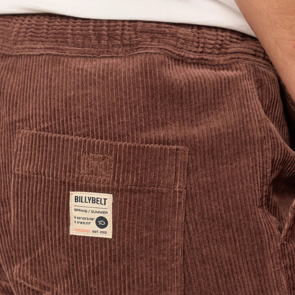 Billy Belt Velvet Cord Shorts - Brown