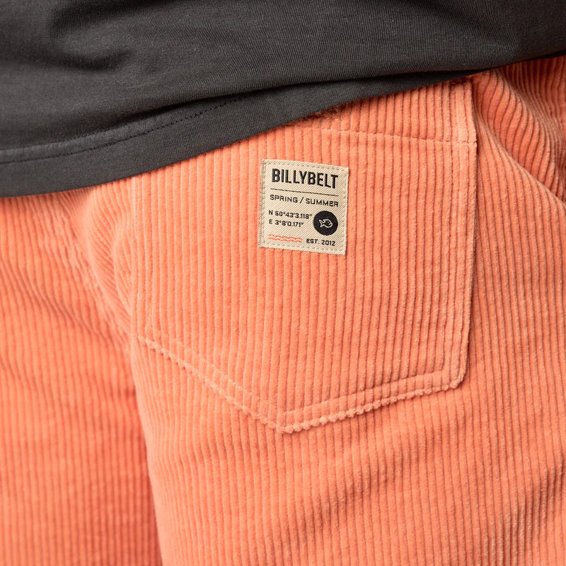 Billy Belt Velvet Cord Shorts - Peach