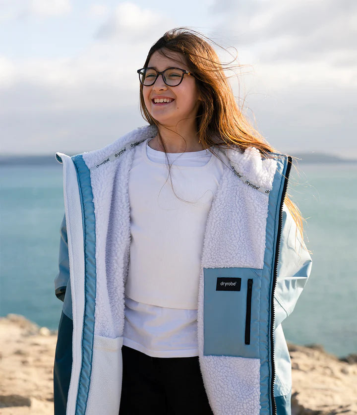 Dryrobe Advance Kids Changing Robe - Blue/Light Grey
