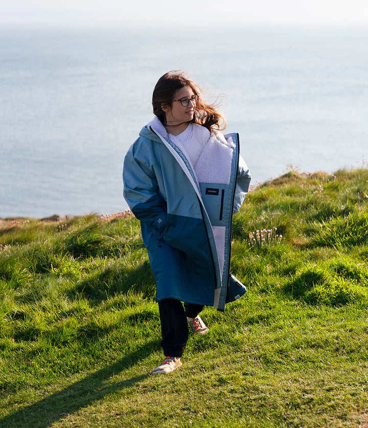 Dryrobe Advance Kids Changing Robe - Blue/Light Grey