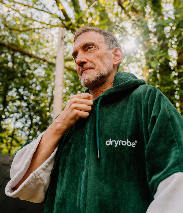 Dryrobe Full-Zip Organic Towel Robe - Sycamore Green