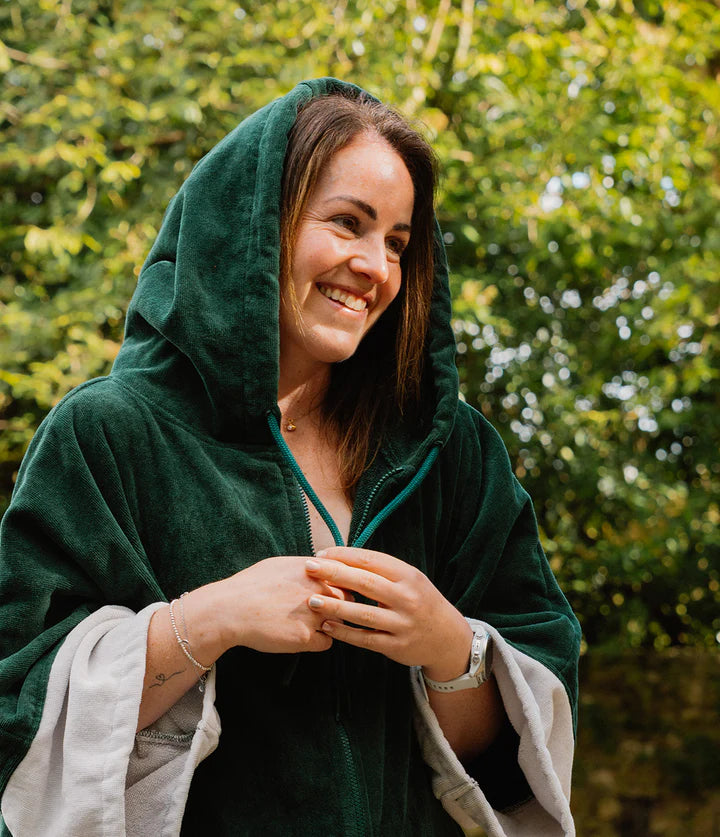 Dryrobe Full-Zip Organic Towel Robe - Sycamore Green