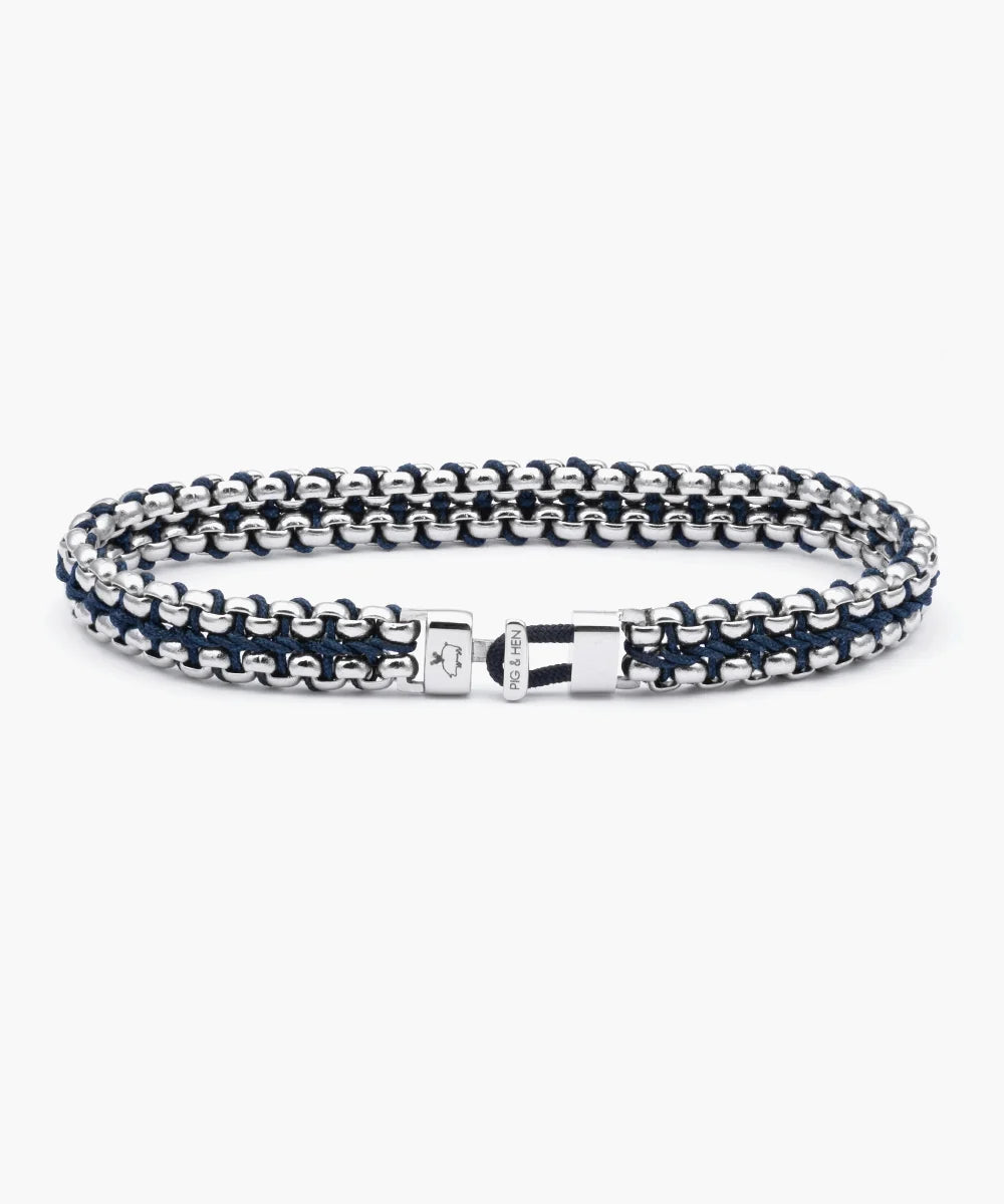 Pig & Hen Catena Venetian 7mm - Navy/Silver