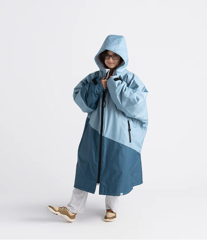 Dryrobe Advance Kids Changing Robe - Blue/Light Grey
