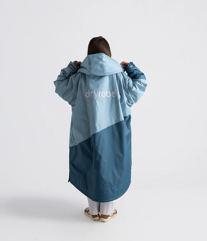 Dryrobe Advance Kids Changing Robe - Blue/Light Grey