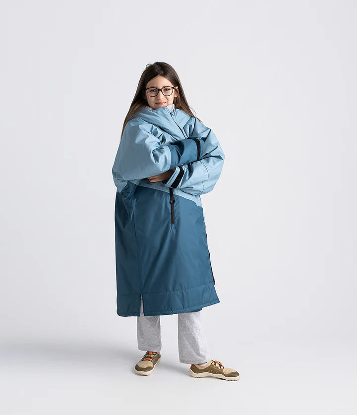 Dryrobe Advance Kids Changing Robe - Blue/Light Grey