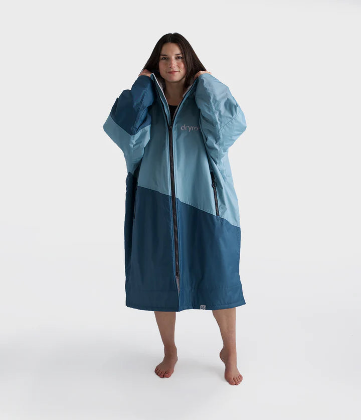 Dryrobe Advance Changing Robe Contrast - Blue/Light Grey