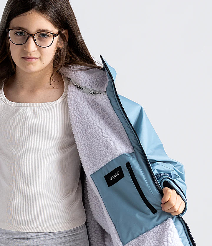 Dryrobe Advance Kids Changing Robe - Blue/Light Grey