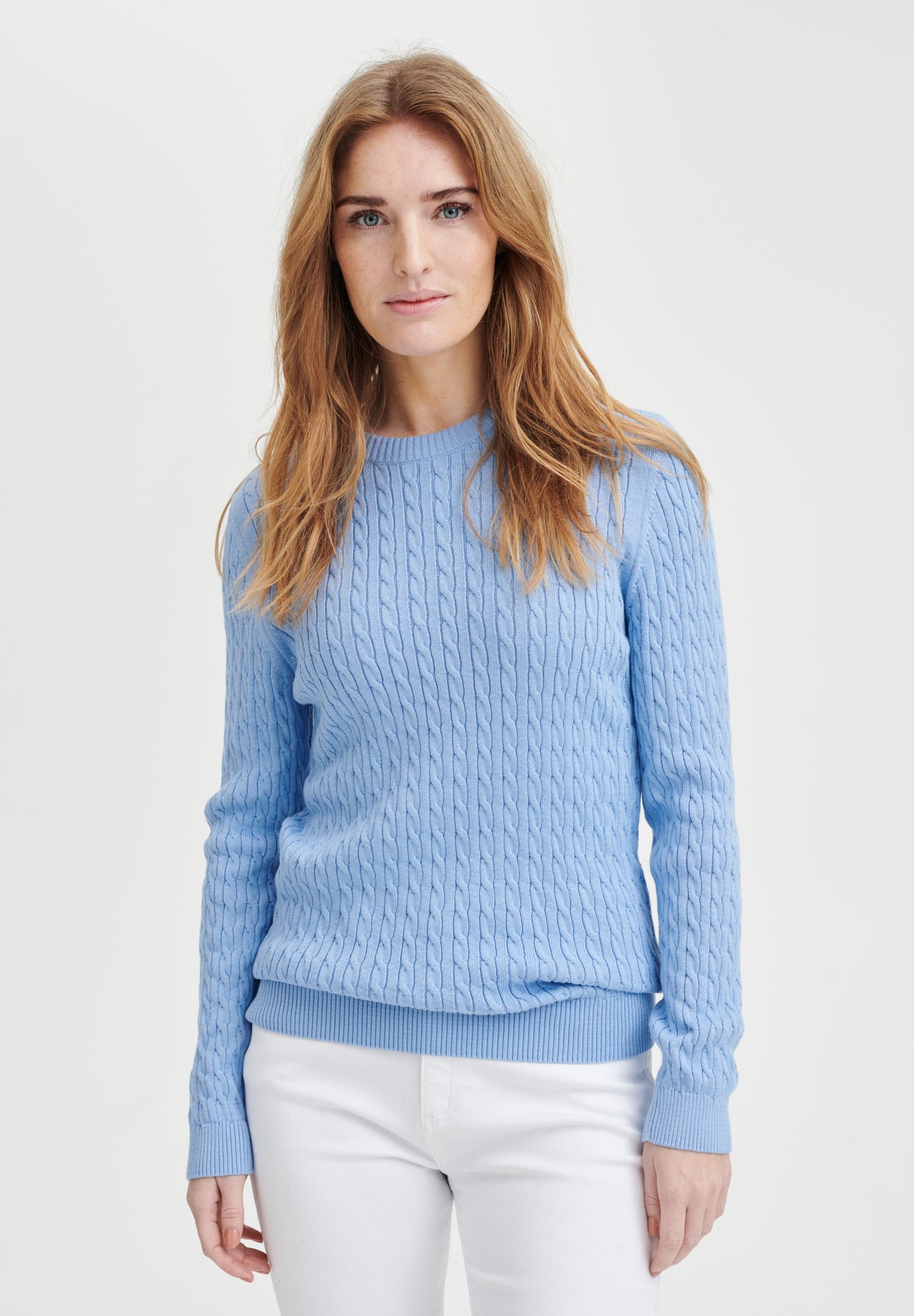 Red Green Simone Cable Knit - Light Blue