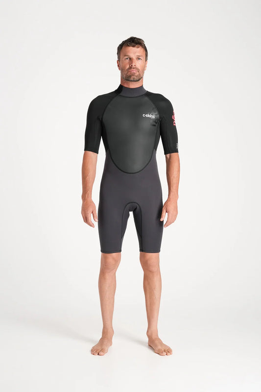 C-Skins Element 3:2 Mens Shorti - Anthracite/Black/Neon Flare